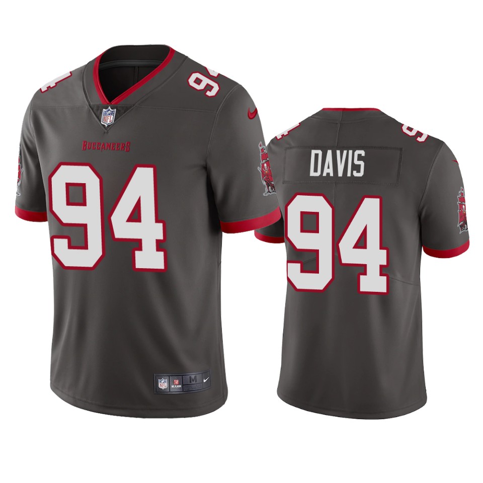 Tampa Bay Buccaneers Men Nike NFL  #94  Khalil Davis Pewter Vapor Untouchable Limited Jersey